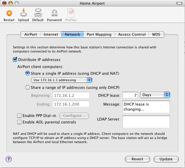 My Airport's Network Tab My Airport's Network Tab