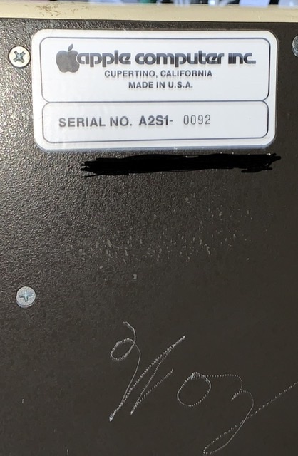 Apple II rev 0 serial number close up