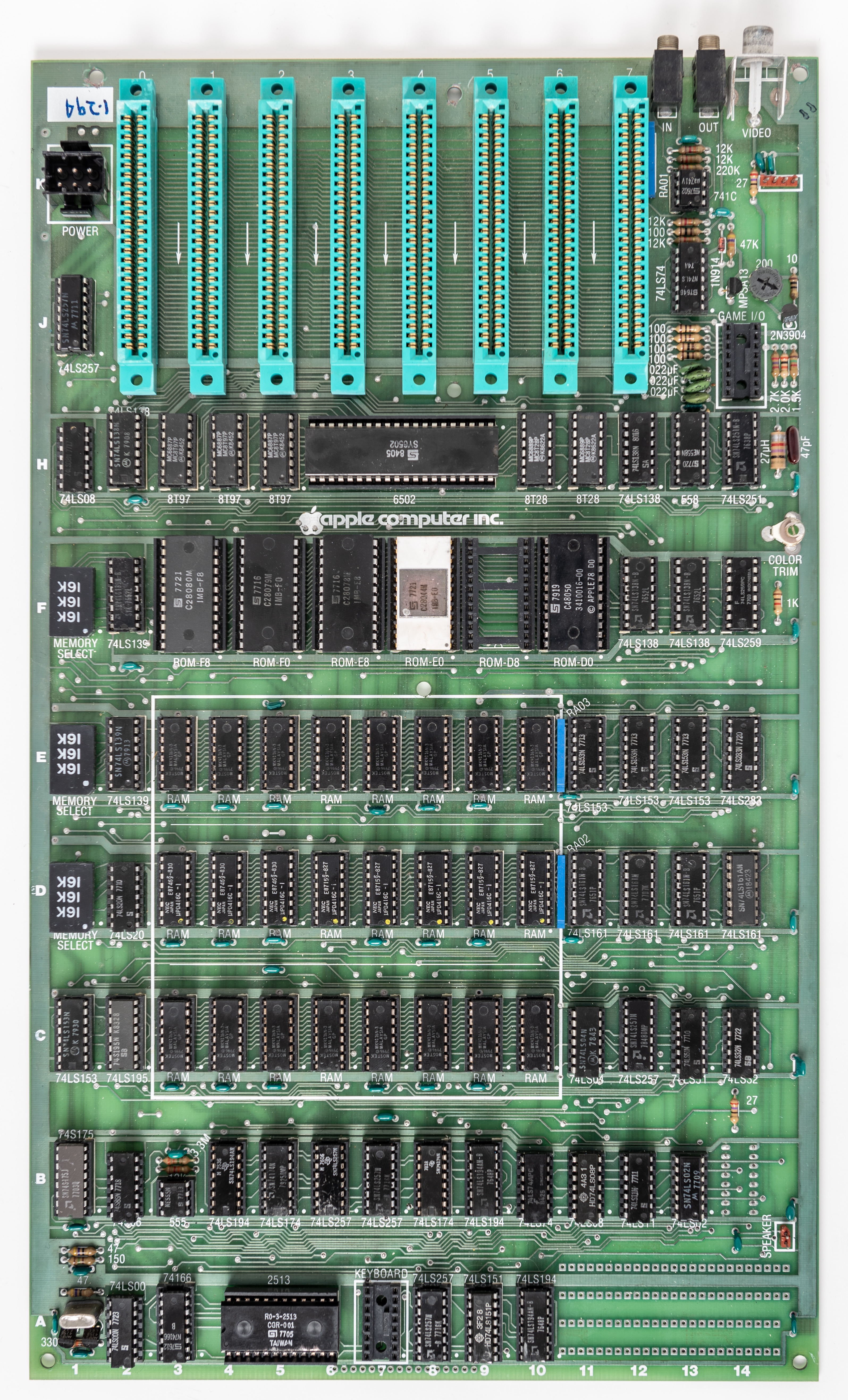 Apple II 0092 motherboard