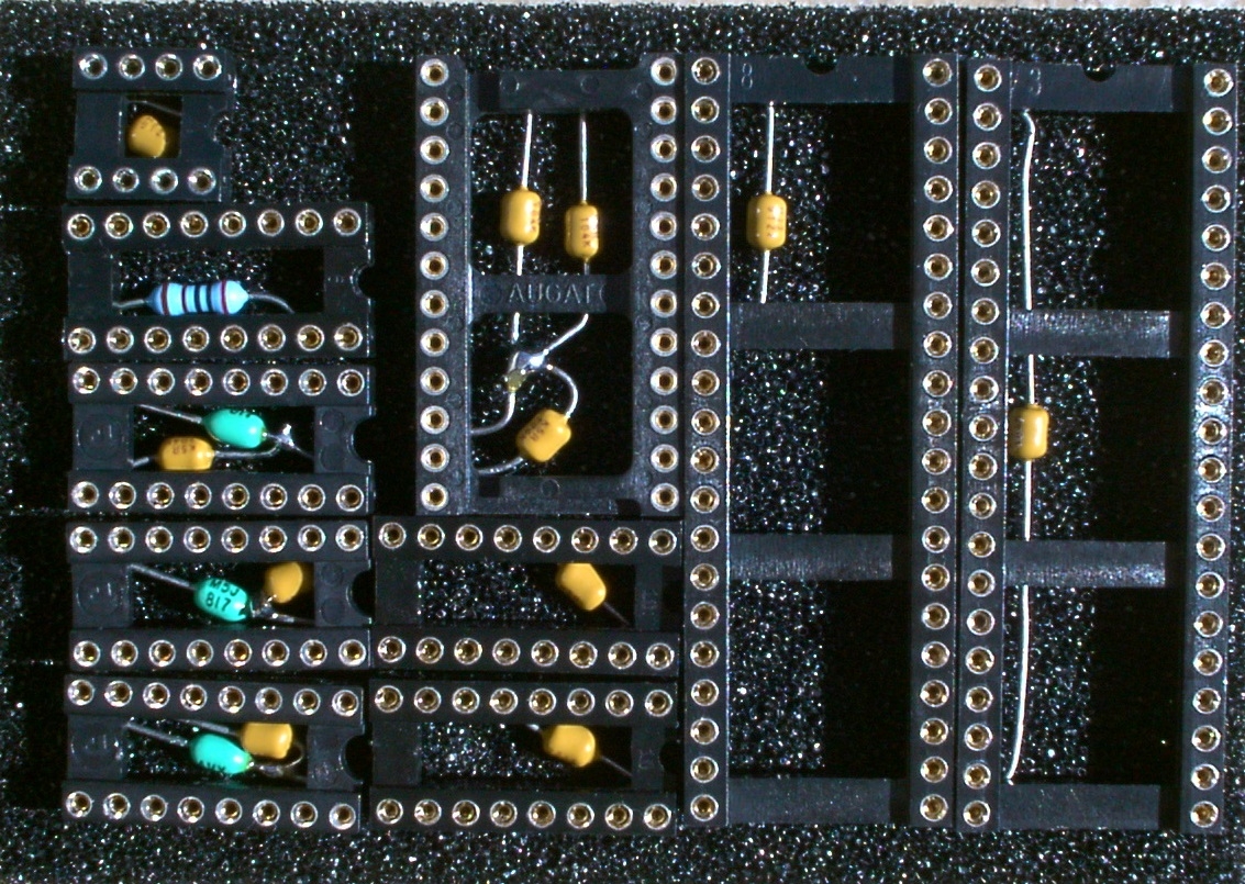 Sockets with hidden capacitors, top view