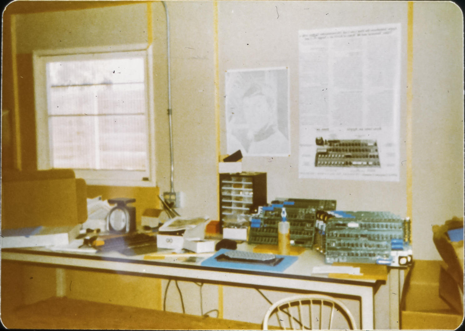 Apple-1 boards being assembled in the Jobs family home in 1976