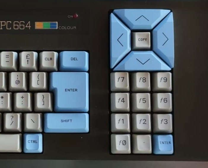  blue keys of an Amstrad CPC 664 redone