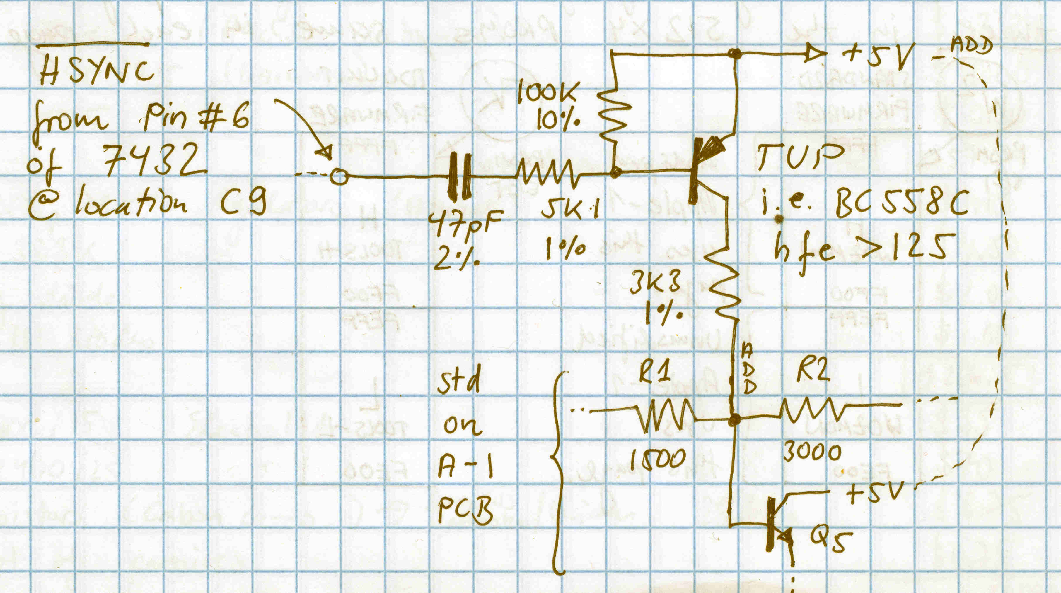 Apple-1 video fix schematic