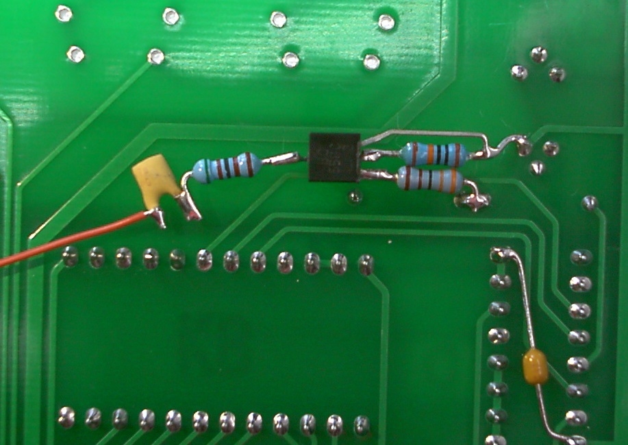 Closeup of video fix components in place