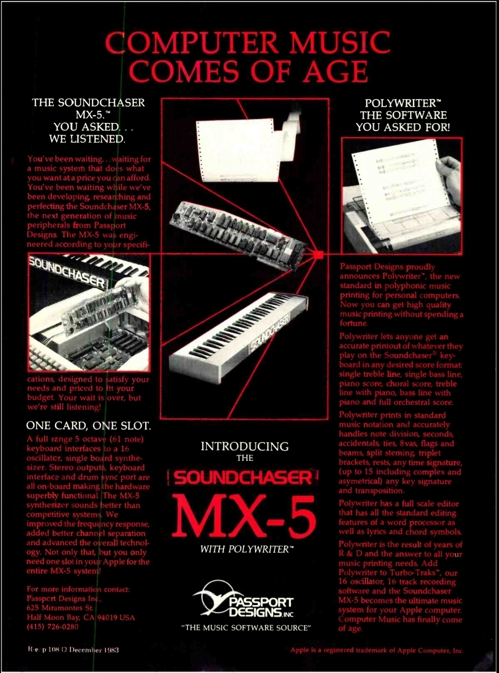 A print ad for the passport designs MX-5, the successor to the original soundchaser.