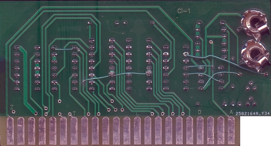 Modified ACI solder side view (with added wires)