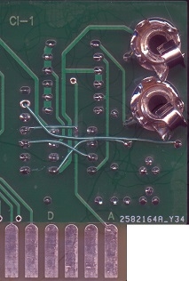 Modified ACI solder side view (wires in final position)