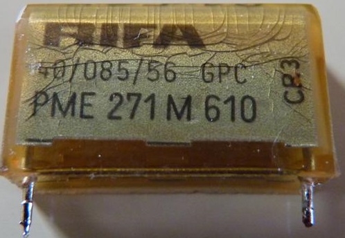 RIFA capacitor with cracks