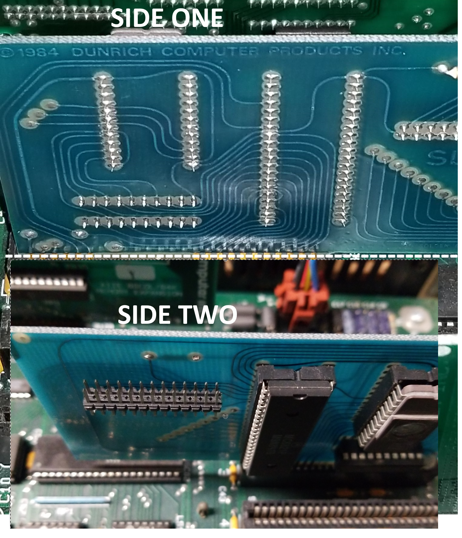 Picture showing front and back of sound card