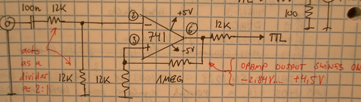 Early Apple II TAPE IN circuit.