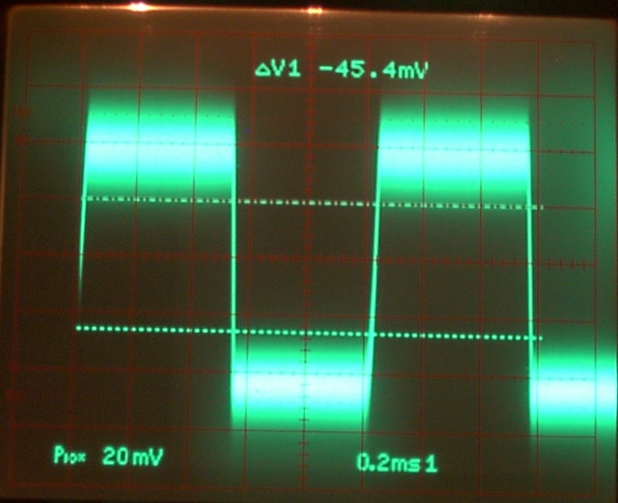 "Clean" region on noninverting input of 741 in Apple II TAPE IN circuit.