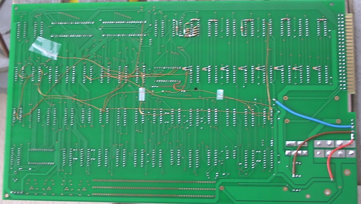 Uncle Bernie's 20 kByte memory mod, solder side.