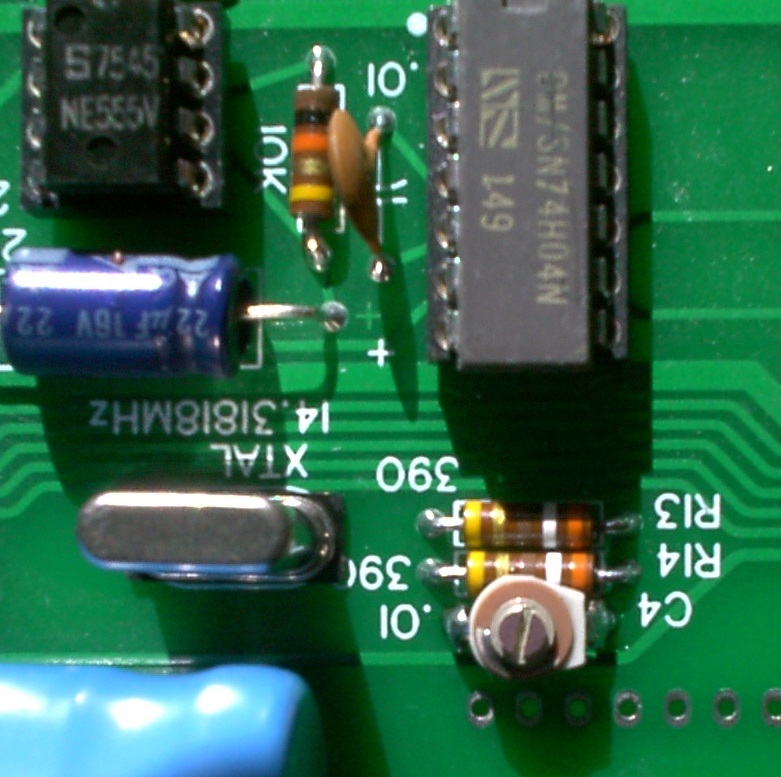 Recommended position for trimmer (no frequency counter)