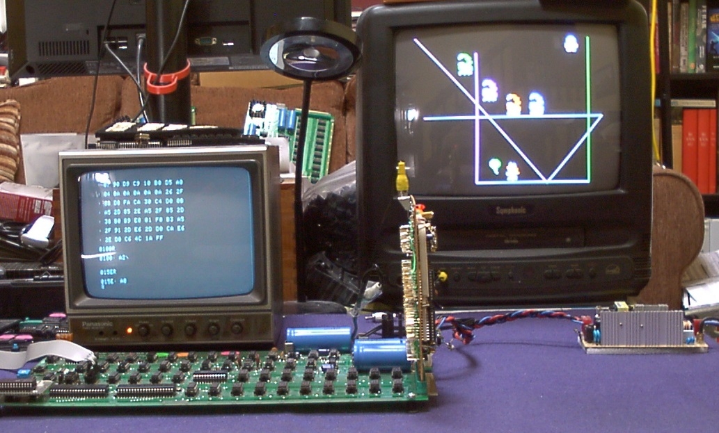 Apple-1 rig with color graphics card in action