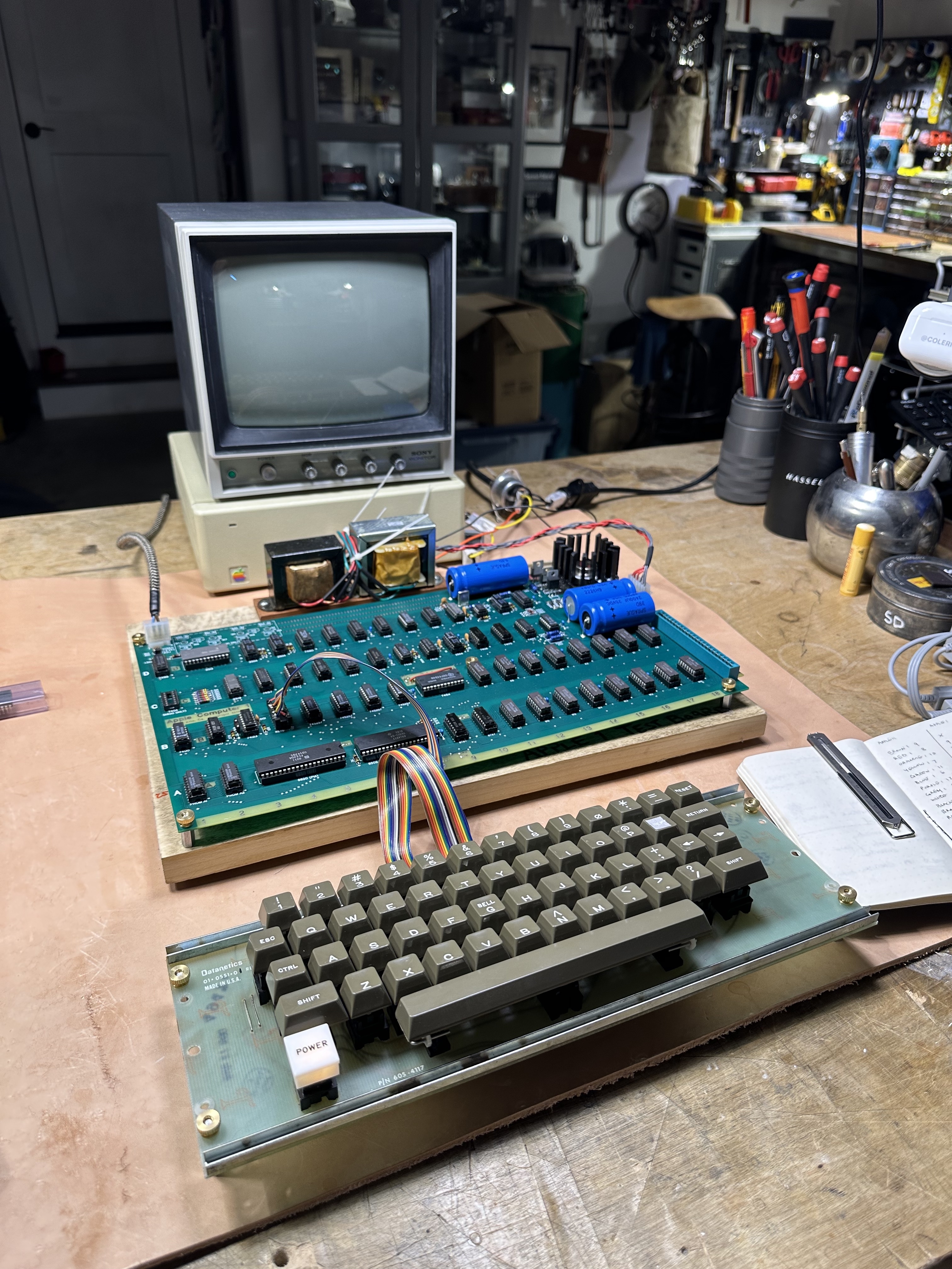 Apple 1 Replica. Yes that's an HD20 being used as a monitor stand.