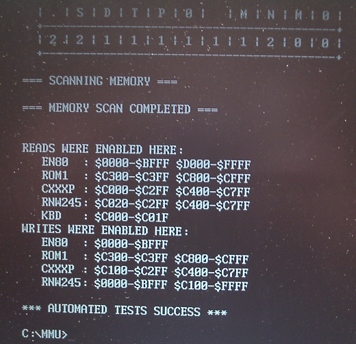 Result of MMU compare "C" model to the real custom chip