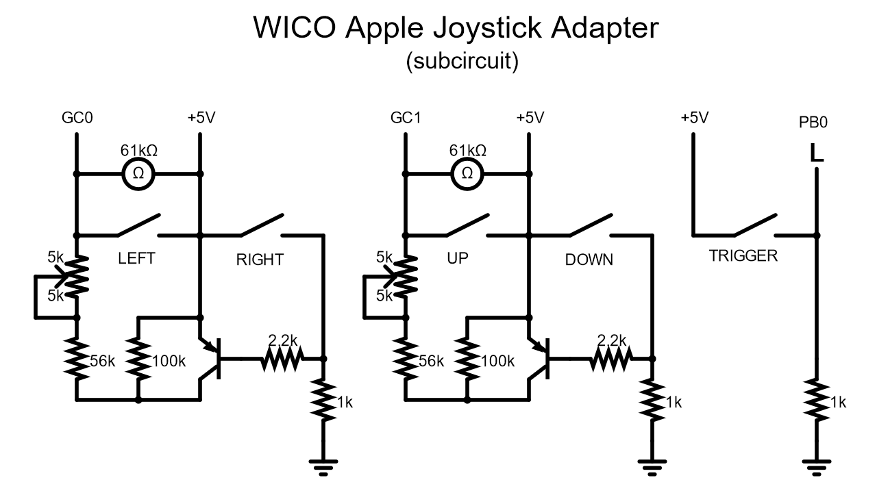 Wico Command Control joystick adaptor schematic