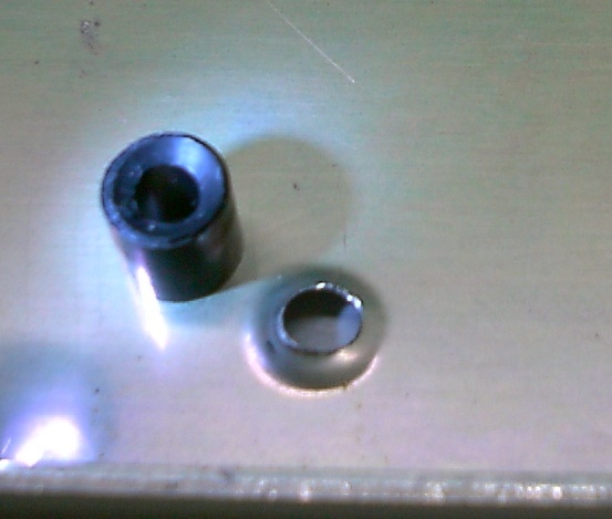 Nylon standoffs with recess for the metal domes