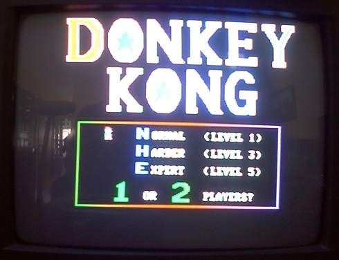 Screen shot of 'Donkey Kong' title screen (HIRES)