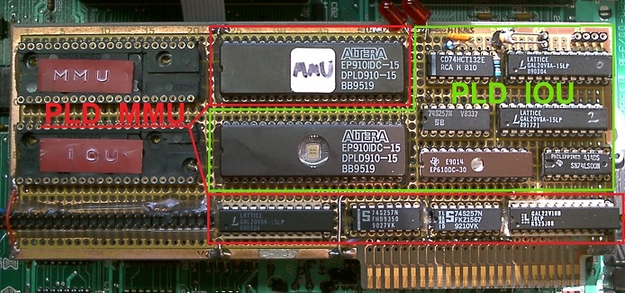 Slot card with the IOU and MMU substitutes.