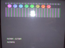 Extended colors in Apple II hires mode, photo taken with flash