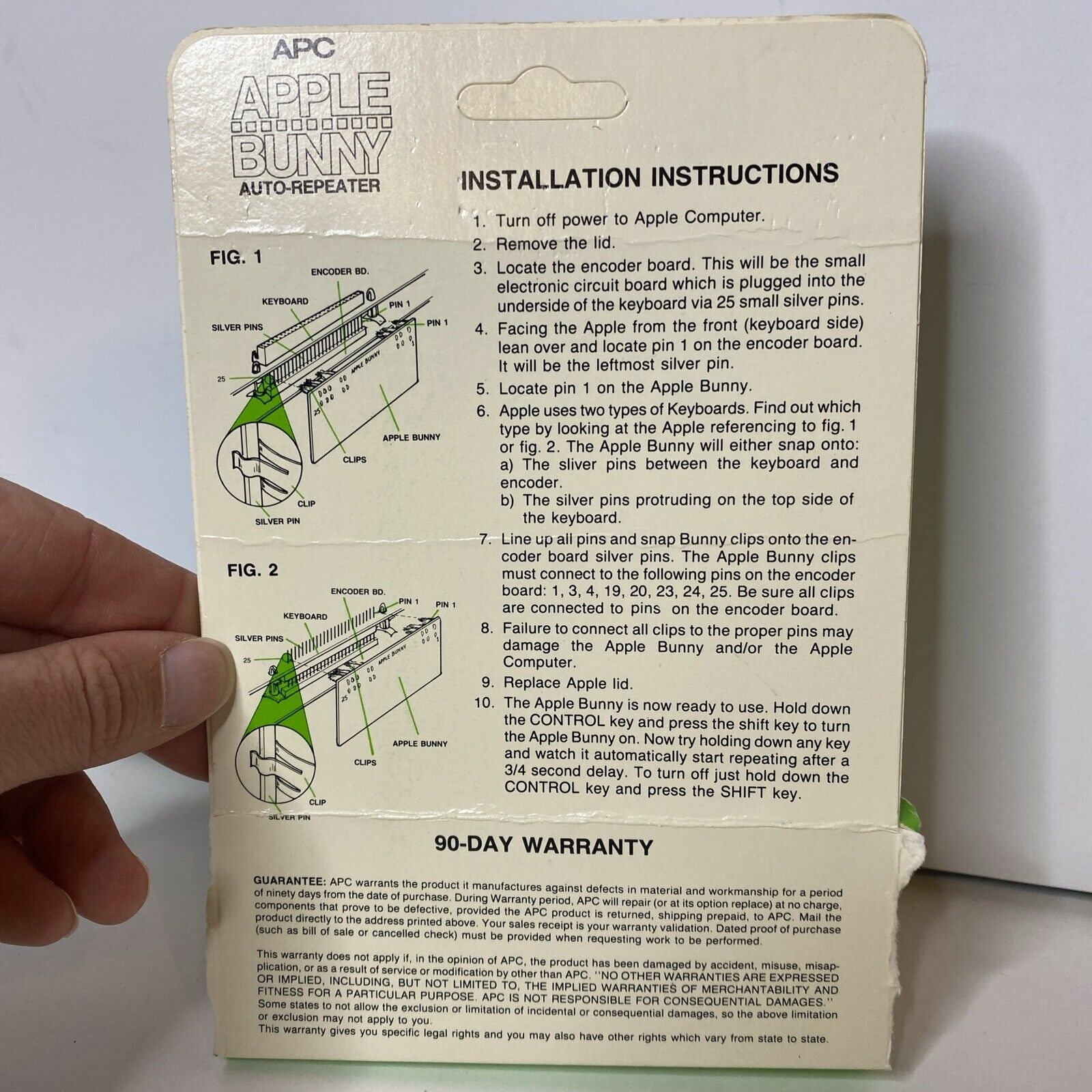 Rear of the Apple Bunny package