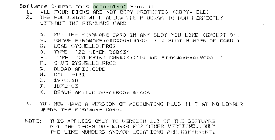 Instructions on how to dump the firmware on an old Software Dimension's Accounting Plus II hard lock card.