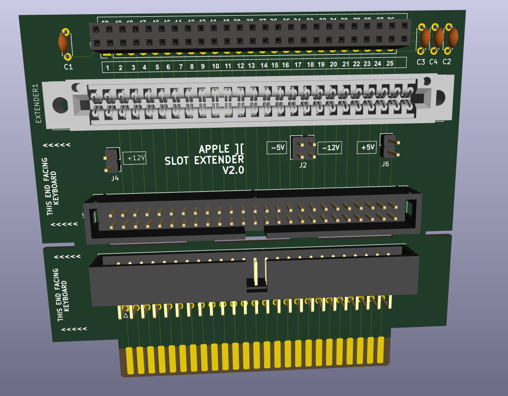 Apple][ slot extender 3D render