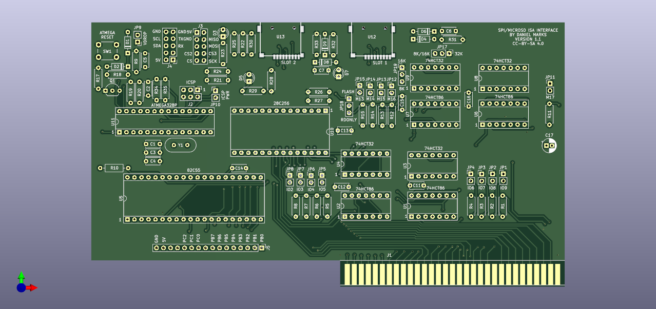screenshot of the ISA card from Kicad
