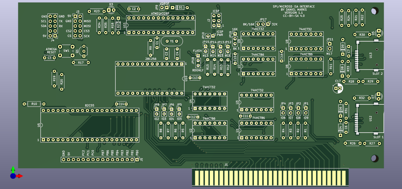 New version of the ISA card layout with mounting holes