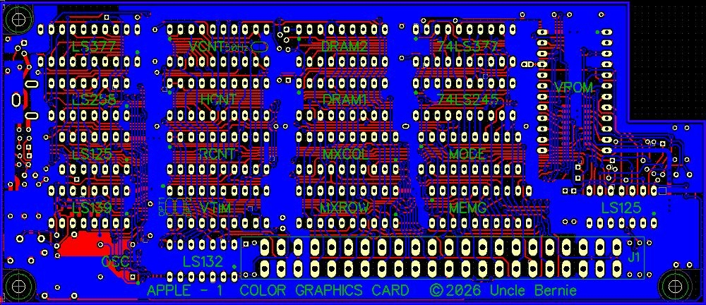 Uncle Bernie's Apple - 1 color graphics card PCB layout