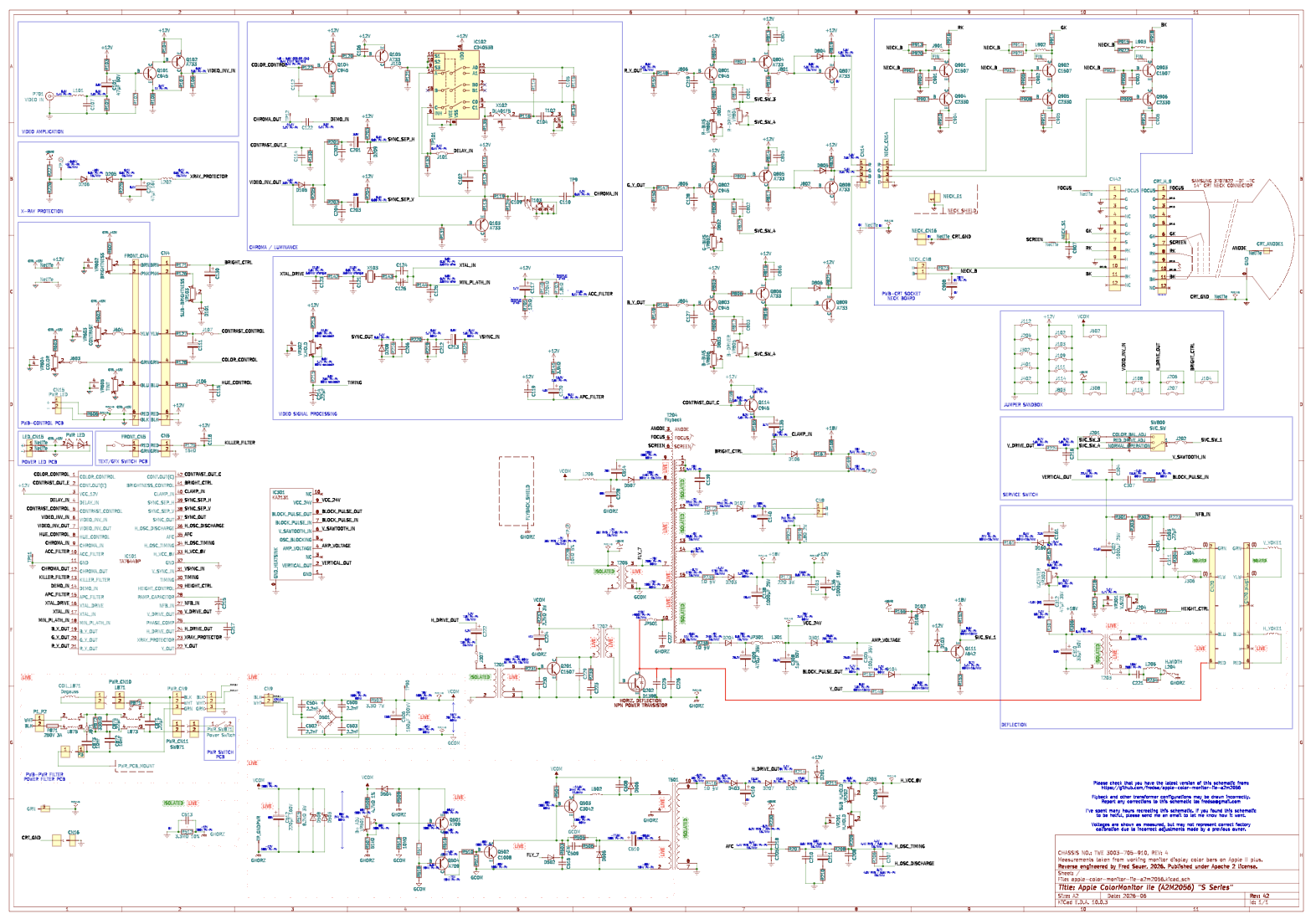 Thumbnail Schematic Apple ColorMonitor IIe (A2M2056) "S Series"