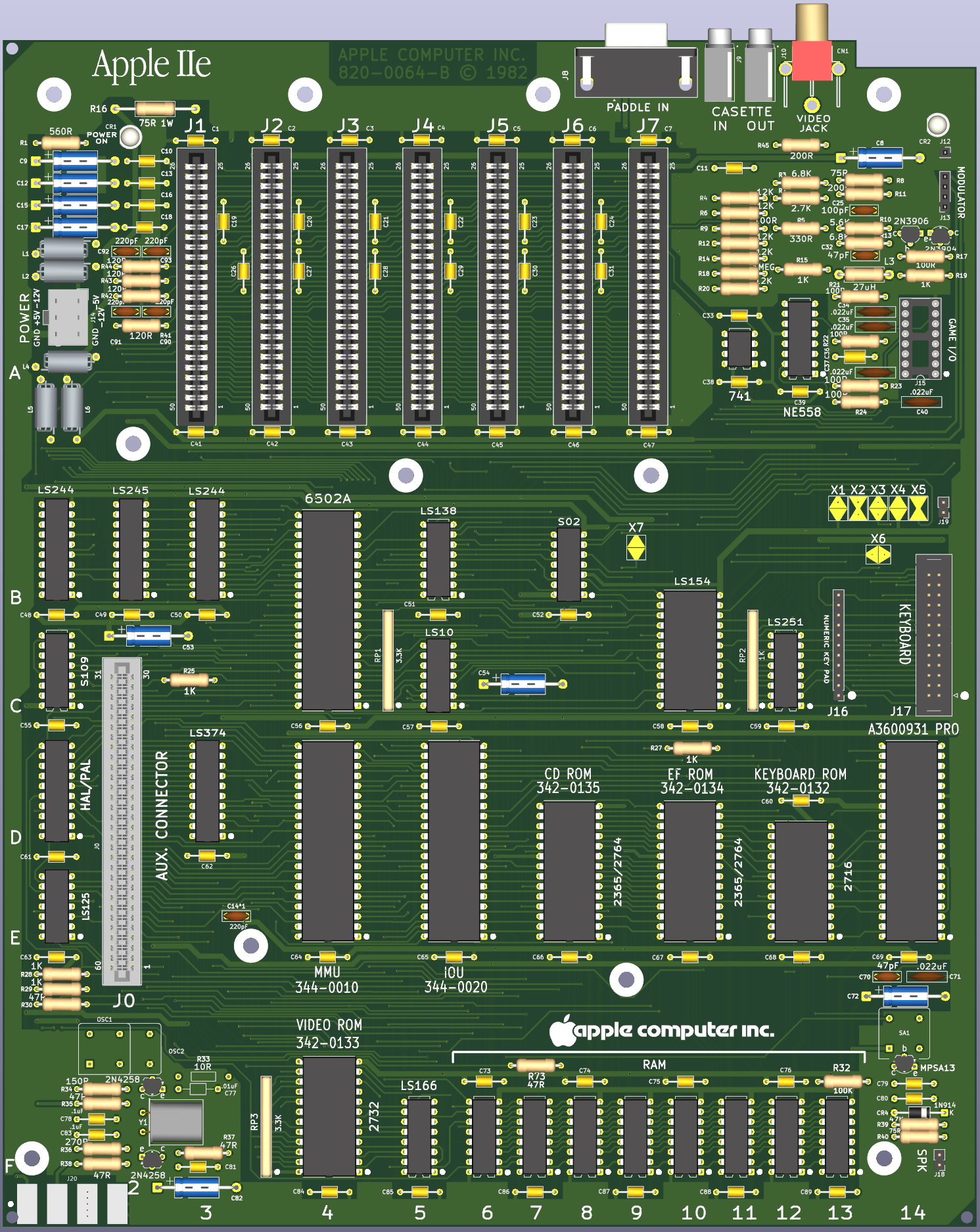 Apple IIe PCB Top  